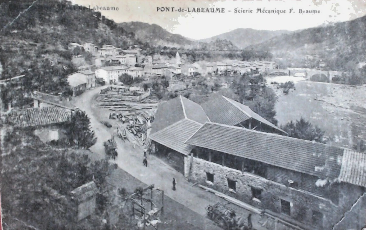 Scierie Pont de Labeaume 1910-1930.webp